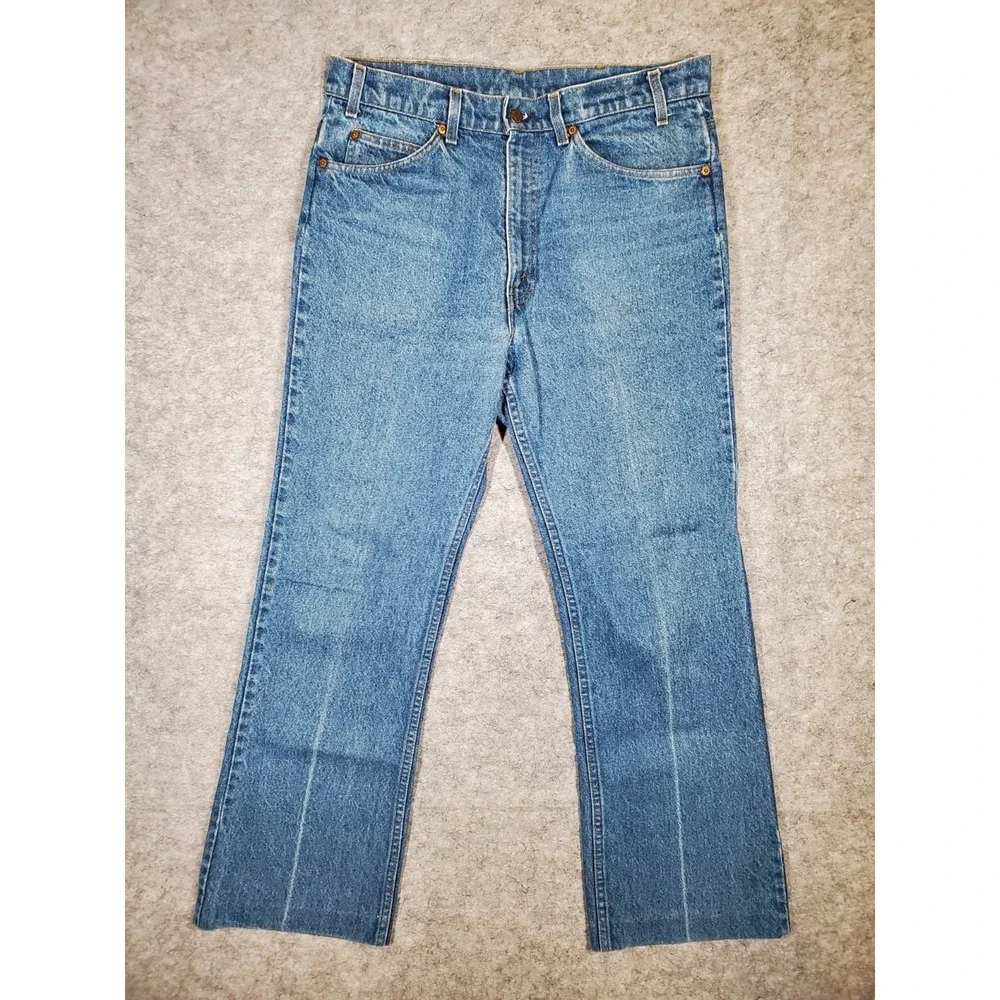 Vintage Levi's 517 Orange Tab Bootcut Jeans (Fits 33x29) 80s Rodeo Read